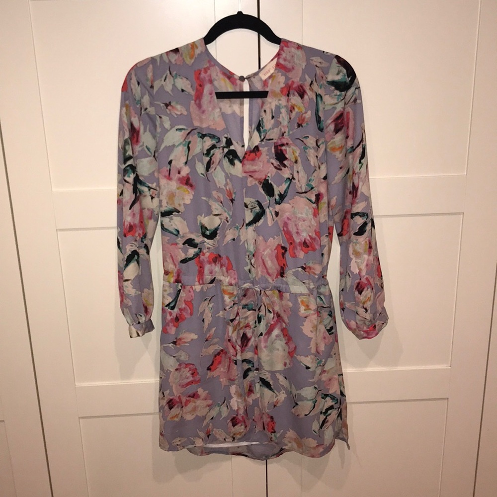 Eight Sixty Colorful Long Sleeved V Neck Dress